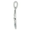 thumbnail image 2 of G & W Sterling Silver Rhodium-plated Blue Created Opal Dolphins Pendant, 2 of 4