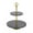 Black 2 Tiered Solid Round 14" x 14" x 19", variant on DecMode 14" x 27" Gray Marble 3 Tiered Server with Gold Post, 1-Piece