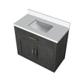 thumbnail image 2 of Abbey 36 in W x 22 in D Black Oak Single Bath Vanity and White Quartz Top, 2 of 6