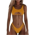 thumbnail image 2 of Micro Bikini Sets for Women,2-Piece Cutout Swimsuit,Push Up Wireless Bra and Cheeky String Thongs, 2 of 8