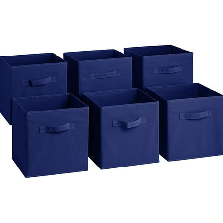 Sorbus Foldable Storage Cube Basket Bin (6 Pack, Royal Blue)