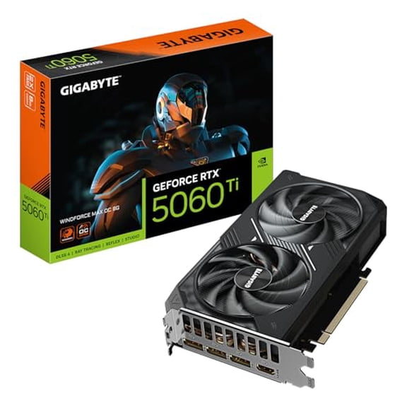 Open Box GIGABYTE WindForce GeForce RTX 5060 Ti 8GB GDDR7 PCI Express 5.0 x8 ATX Graphics Card GV-N506TWF2MAX OC-8GD
