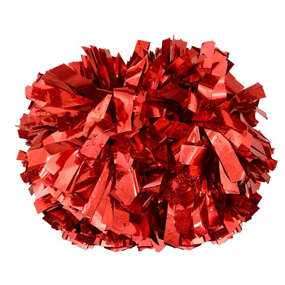 Pompones Lovecheer de color rojo brillante para animadoras, 2 unidades, con puntos holográficos