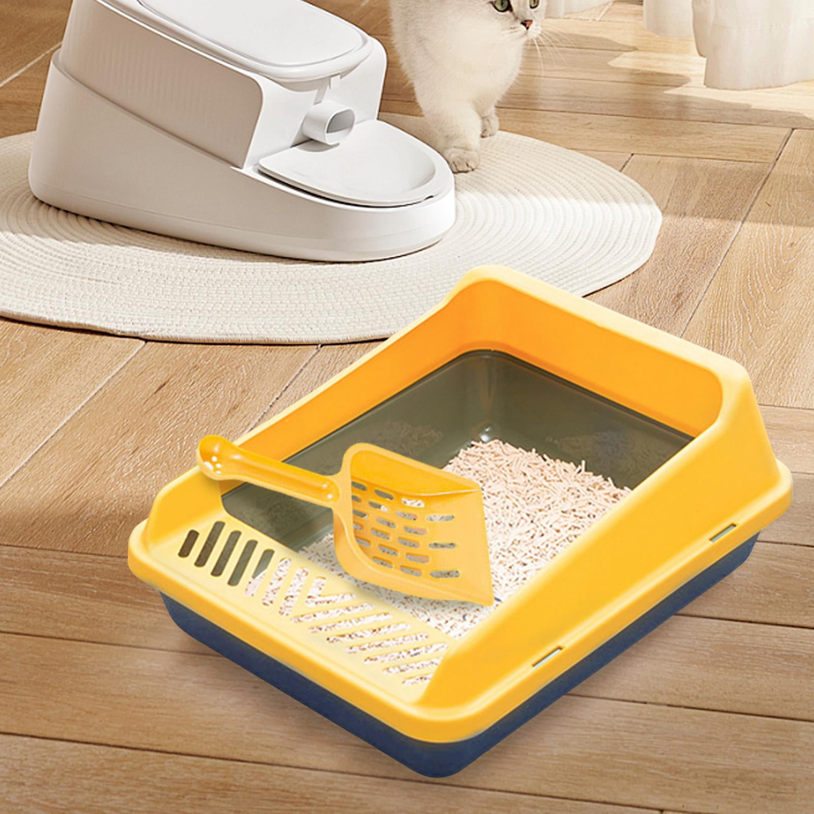 Fzaqwen itter Box with High Sides, Open itter Removable, Portable for Blue Yellow