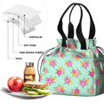 thumbnail image 4 of Pioneer Flower Floral Print Pattern Drawstring Lunch Bag Women - Drawstring Lunch Bag Insulated for Work Office - Stain-Resistant Large Lunchbags for Women with Multi-Pockets, 4 of 6