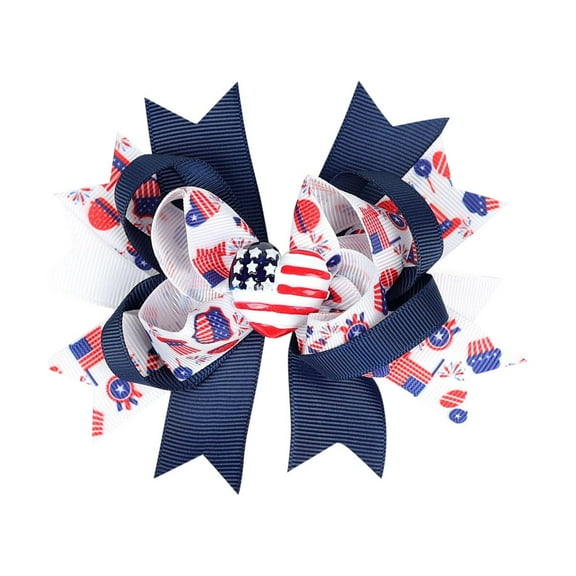 Mother's Day Gifts Moocorvic Hair Clips Independence Day Hair Barrettes Patriotic Party Claw Clips Hair Accessories For Women Bow Hairpin USA Stars Hair Clips Hair Jaw Clamp Head