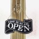 thumbnail image 2 of Two-sided open and closed wooden sign with rope for hanging vintage sign (black), 2 of 5
