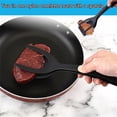 thumbnail image 5 of 2 pinzas de espátula 2 en 1 con agarre y tapa para huevos, pinzas para aletas, tortitas, pescado, tostadas francesas para cocina (negro + rojo), 5 of 5