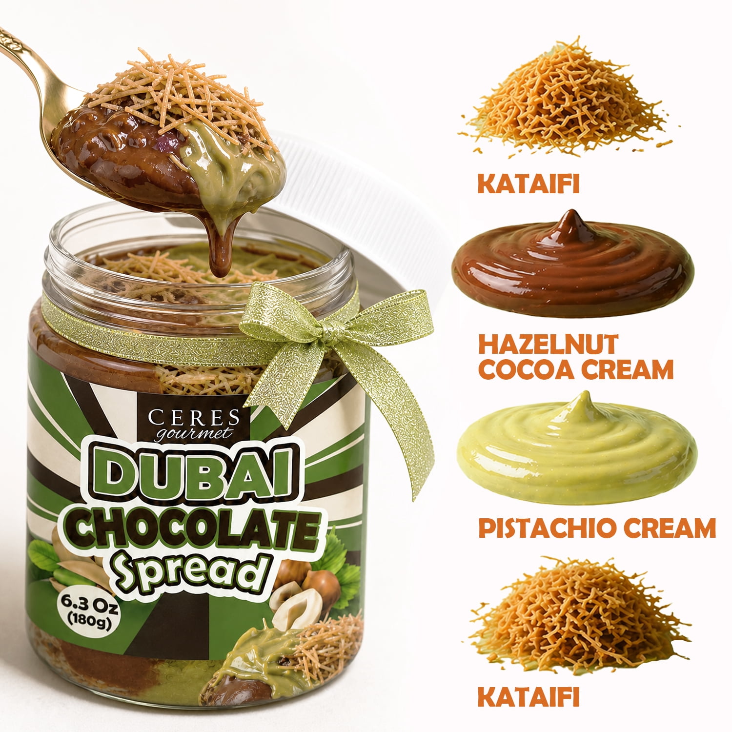 Ceres Gourmet Chocolate Spread Pistachio Kataifi 6.35 oz