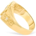 thumbnail image 4 of Floreo 10k Yellow Gold 12.3mm Cross Hexagon CZ Ring, Size 8.5, 4 of 5