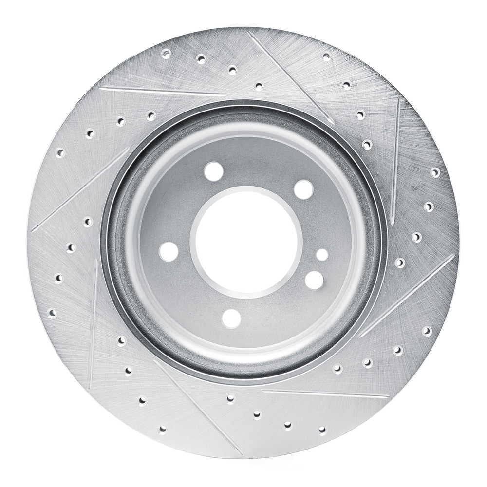 Dynamic Friction Company 631-63177L DFC Brake Rotor - Drilled And Slotted - Silver
