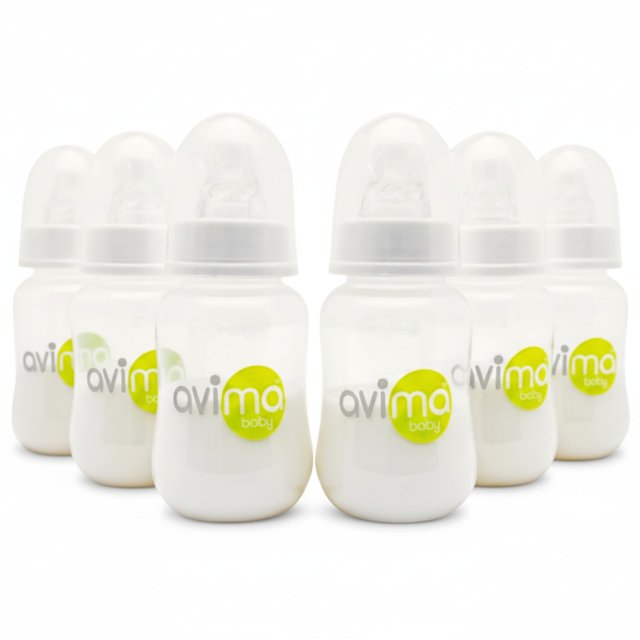 Biberones Avima Anticólicos para Bebé 120 mL Sin BPA 0-3 Meses Paquete de 6