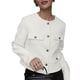 thumbnail image 3 of Blazer Corto para Mujer, Ajustado, Abierto, con Cuello Redondo, Larga, Informal, para Oficina y Trabajo, con Bolsillos. XL, 3 of 10