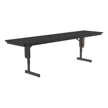 Correll SP 24x96 Adjustable Height Metal/Wood Folding Seminar Table in Black
