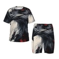 thumbnail image 1 of Balery Red Black Ink Style Bald Eagle Conjunto de Pijama Infantil de Manga Corta con Estampado – Ropa de Dormir de Algodón Suave-XX-Large, 1 of 6