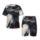 thumbnail image 1 of Fotbe Red Black Ink Style Bald Eagle Pijama Estampada de 2 Piezas para Niños – Ropa de Dormir de Manga Corta Cómoda para Niños y Niñas, Camiseta y Shorts de Algodón-3X-Large, 1 of 6