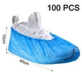 thumbnail image 2 of Premium 100 Pack (50 Pairs ) Disposable Boot & Shoe Covers Slip - Resistant fits up to size 11 US Men and 13 US Women, Blue, Large, 2 of 7