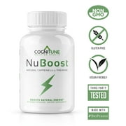 Nu Boost - Natural Caffeine Pills   L-Theanine   Bioperine, Jitter-Free Energy & Focus Supplement, 60 Capsules