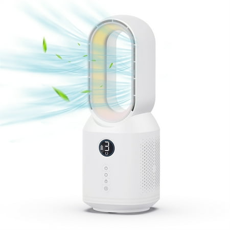 

Bladeless Cooling Fan Portable Desk Fan 53°Oscillating Small Personal Cooling Desk Fan with 3 Speeds Timer LED Night Light Quiet Table Fan Home Office Bedroom