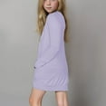 thumbnail image 4 of Girls Long Sleeve Casual Cardigan Kids Open Front Soft Knit Oversized Sweater with Pockets, 4 of 7