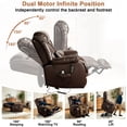 thumbnail image 3 of TEKAMON Power Lift Chair Recliner for Elderly with Heat and Massage, Lay Flat Sleeping Recliner Dual Motor Infinite Position Leather Lift Chair for Living Room (Brown), 3 of 12