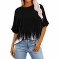 thumbnail image 1 of Chemise à Manches Courtes pour Femmes, Blouse Courte à Col Rond, Haut Décontracté en Polyester Spandex Imprimé 1 Pce, 1 of 6