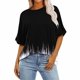 thumbnail image 2 of Fiudx Camisas de Mujer Blusa Holgada con Estampado de Manga Corta Informal a La Moda para Mujer, 2 of 5