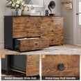 thumbnail image 5 of 6 Drawer Dresser for Bedroom, Modern Chest of Drawers Storage Cabinet with Heavy Sturdy Steel Frame for Living Room Hallway, Brown, 5 of 8