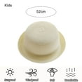 thumbnail image 2 of Sombrero de verano para niños con circunferencia de 52-54 cm, sombrero con forma de cúpula, bonito sombrero de paja con protección solar, sombrero de playa informal, color blanco lechoso, 2 of 5