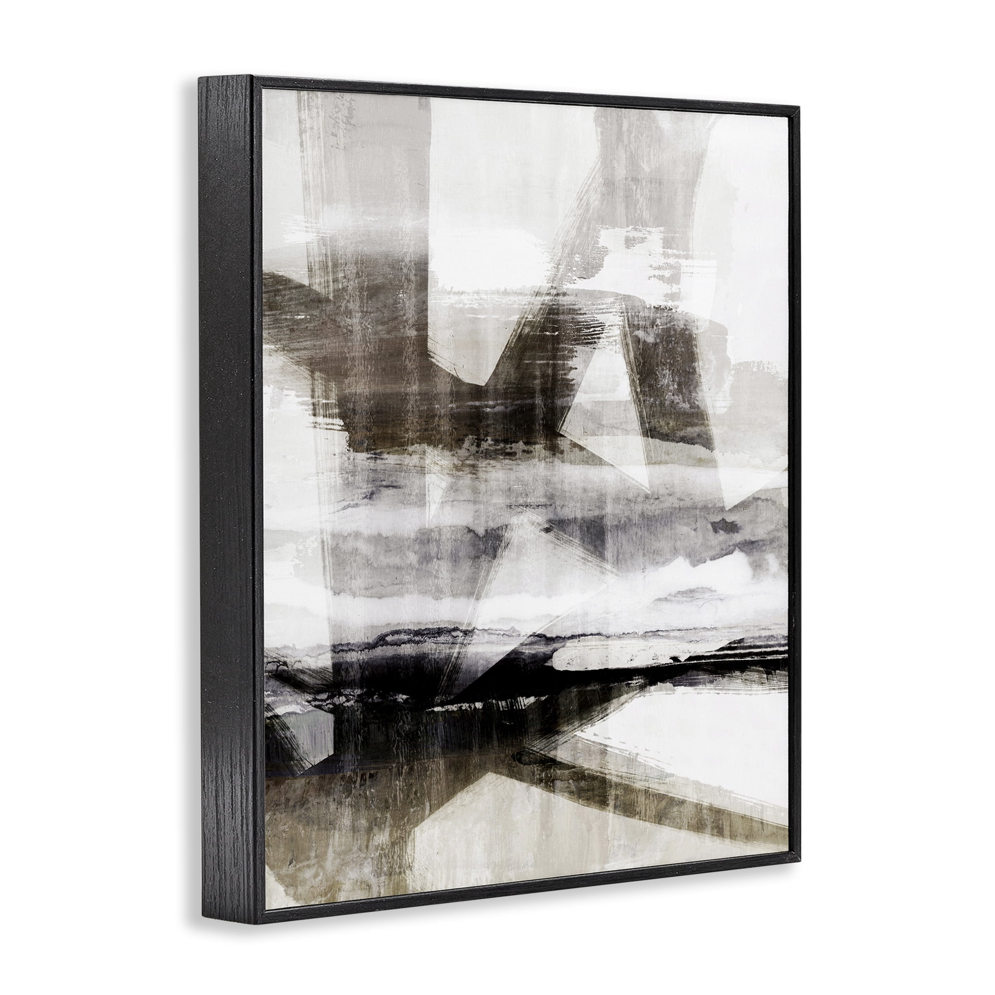 Stupell Industries Urban Complex Abstract Abstract Painting Black Framed Art Print Wall Art, 16 x 20