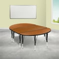 thumbnail image 2 of Flash Furniture Emmy 2 Piece 76" Oval Wave Flexible Oak Thermal Laminate Activity Table Set - Height Adjustable Short Legs, 2 of 14