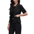 thumbnail image 4 of INSPIRE CHIC Short Sleeve Blazer for Women Summer Button Business Casual Office Work Suit Jacket S Black, 4 of 6