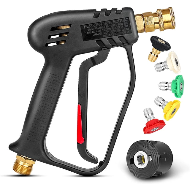 4000 PSI Pressure Washer Gun with 5 Interchangeable Spray Nozzles, Jet Wash Gun with 1/4" Quick Connector