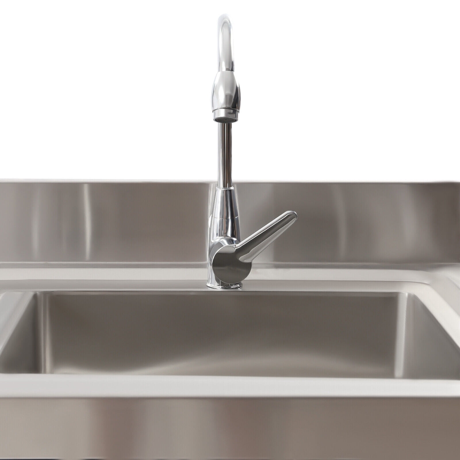 Miumaeov Free Standing Single Bowl Commercial Utility Sink 1 Compartment Stainless Steel Kitchen Sink Prep Table with Faucet for Garage Restaurant Kitchen Laundry