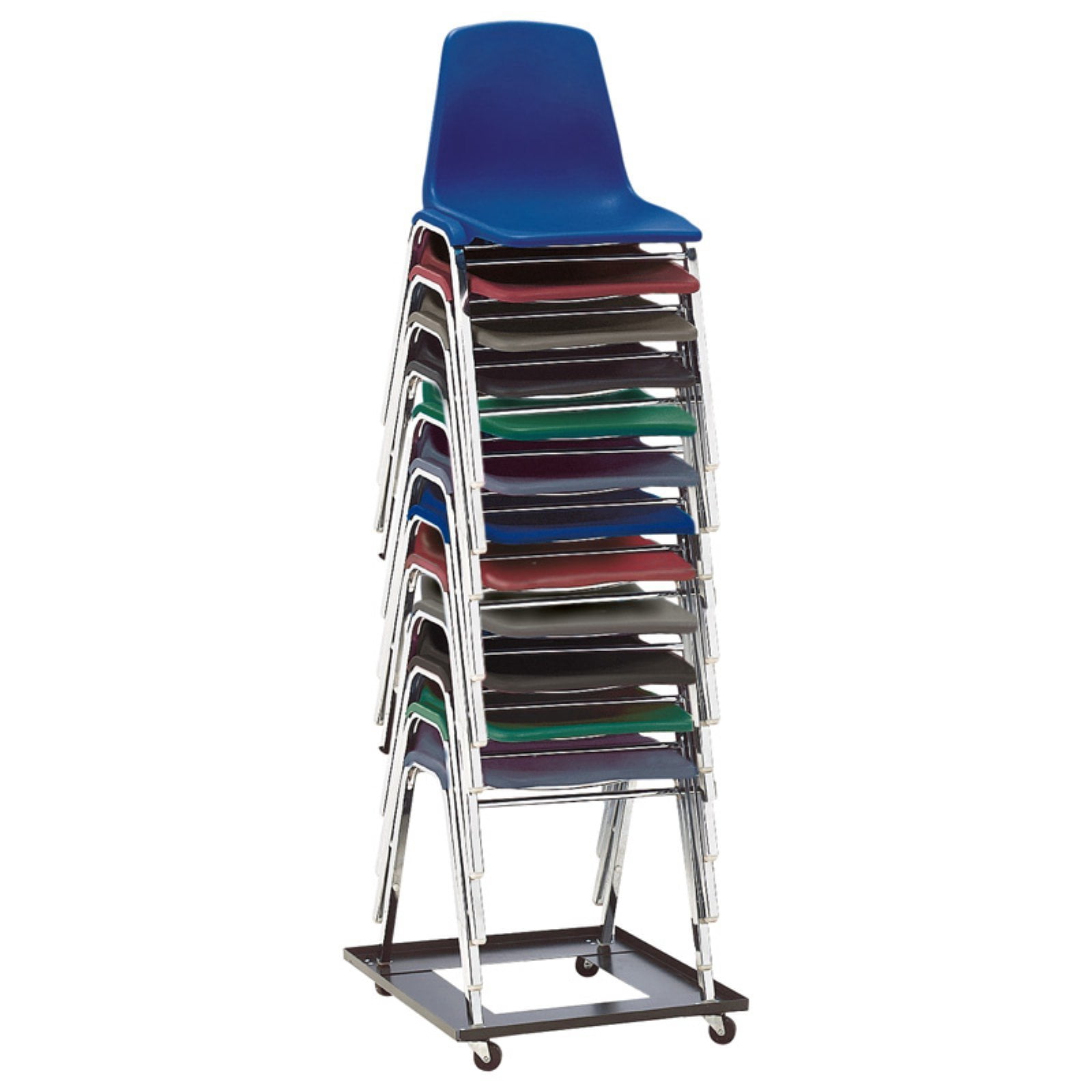 Pemberly Row Modern Metal Dolly for Series 8100 Chairs in Black Powder-Coated