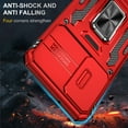 thumbnail image 7 of Armor Case for Samsung Galaxy S23, Sliding Lens Camera Cover Protection Ring Kickstand Compatible with Magnetic Car Mount Holder Military Grade Hybrid Rugged PC Soft TPU Shockproof Case,Red, 7 of 7