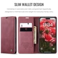 thumbnail image 3 of Allytechgroup for Apple iPhone 16 Case Slim Wallet Cover with Card Slots Holder/Cash Pocket [Magnetic Closure] PU Leather & TPU Flip Folio Kickstand Shockproof Stand Shockproof Retro Shell, Winered, 3 of 12