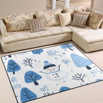 Yayeee Area Rugs for Living Room 6.7'x4.8' Non Slip Washable Bedroom Floor Carpet, Simple Cartoon Snowmen