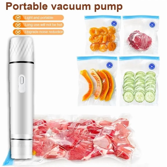 Compact Vacuum Sealer for Food (Vacuum Sealer Machine   5 Reusable Vacuum Bags) Powerful Handheld Vacuum Sealer Machine, Seal Meal Saver, Portable Food Sealer