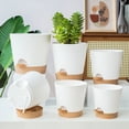 thumbnail image 4 of Macetas para plantas de interior y exterior Toystoory 6 piezas marrón olla blanca, 4 of 6