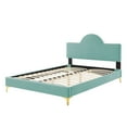 thumbnail image 5 of Platform Bed Frame, Twin Size, Blue, Velvet, Modern Contemporary, Bedroom Master Guest Suite Room, 5 of 10