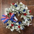 thumbnail image 3 of AZXY 4th of July Wreaths for Doors,Patriotic Wreath,Red White and Blue American Flag Independence Day Wreaths,Fourth of July Memorial Day Decorations Hanging, 3 of 9