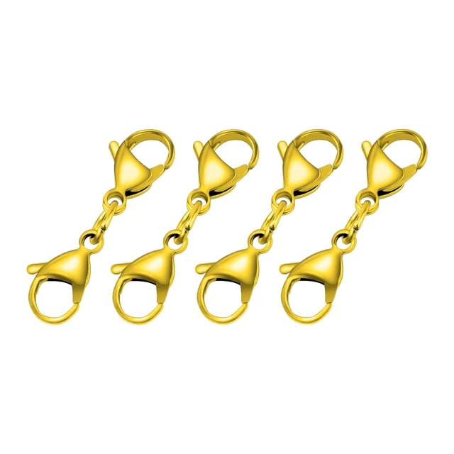4 cierres de langosta de doble extremo para hacer joyas, cierres para collares Dorado