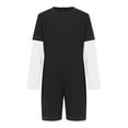 thumbnail image 3 of Miutii Zip Back Color Block Long Sleeve Short Leg Jumpsuit Onesies Adaptive Clothing for Kids Boys Girls with Special Needs Black White 12, 3 of 5