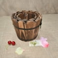 thumbnail image 5 of Gongxipen Solid Wood Carbonized Fleshy Flower Pot Balcony Planting Preservative Flower Holder Home Decoration Retro Wooden Small Wave Mouth Small Size (Brown), 5 of 7