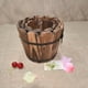 thumbnail image 2 of EeaseMX Maceta de madera maciza carbonizada con forma de flor, ideal para balcón, decoración del hogar, estilo retro, con boca ondulada, tamaño pequeño (marrón), 2 of 8