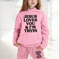 thumbnail image 2 of Baby Girl Outfits Children's Long Sleeved Hooded Hoodie Set Clothes for Girls 3-4 Years, 2 of 5