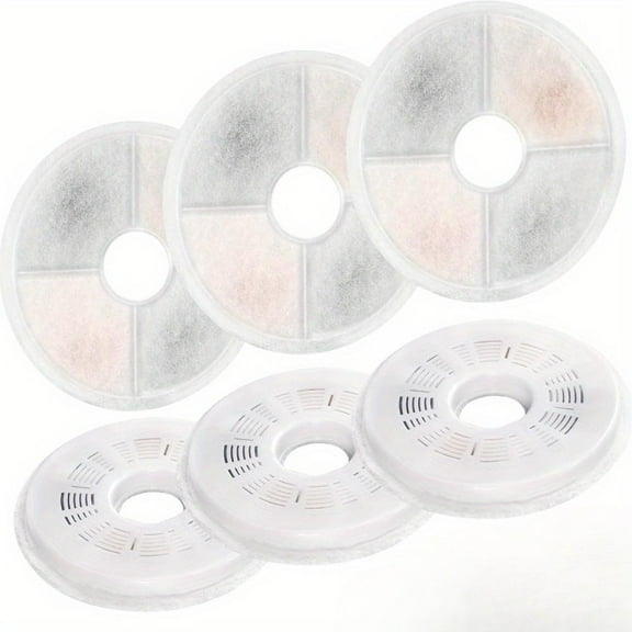 Cat Water Fountain Filters, 6 Pcs 5.75inch Replacement Carbon Filters for Automatic Pet Water Fountain, Stainless Steel Cat Water Fountain dog bowl dispenser