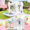 thumbnail image 3 of Casa hinchable FINCOME blanca con tobogán para niños, 3 of 8
