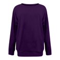 thumbnail image 3 of Chemises de Compression à Manches Longues pour Femmes à Col Rond Uni Plus Sweat-Shirt Oversize Ample Pulls à la Mode des Hauts Légers pour les Femmes de Grande Taille, 3 of 4